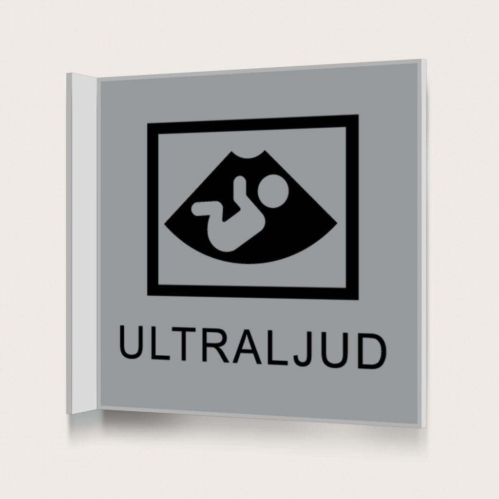 Flaggskylt Ultraljud Silver 150 x 150 mm