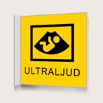 Flaggskylt Ultraljud Gul 150 x 150 mm