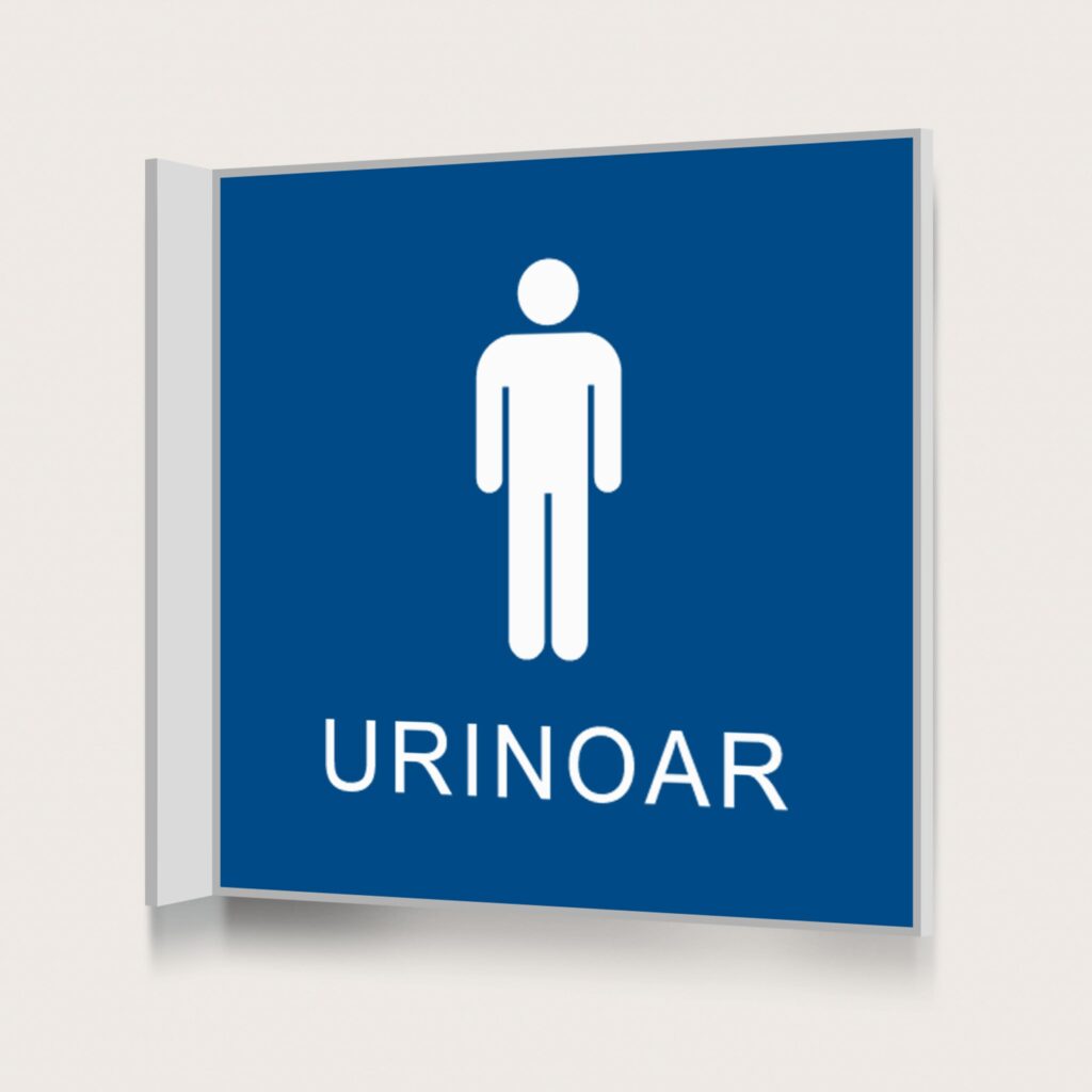 Flaggskylt Urinoar Blå 150 x 150 mm