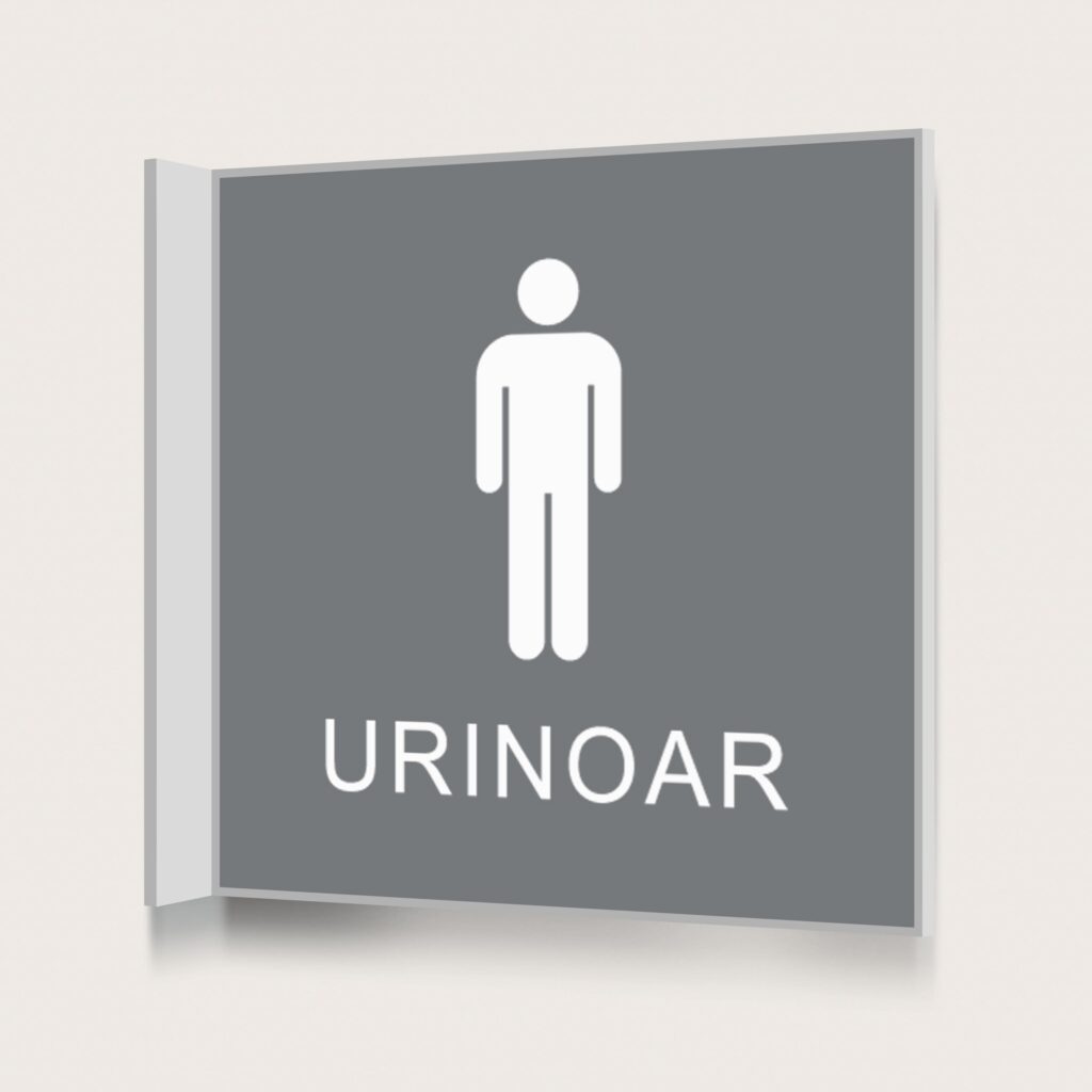 Flaggskylt Urinoar Grå 150 x 150 mm