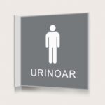 Flaggskylt Urinoar Grå 150 x 150 mm