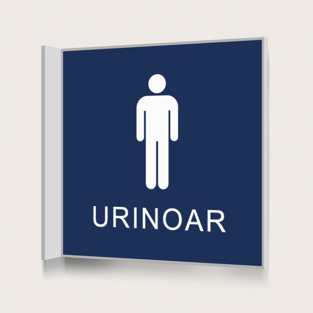Flaggskylt Urinoar Mörkblå 150 x 150 mm