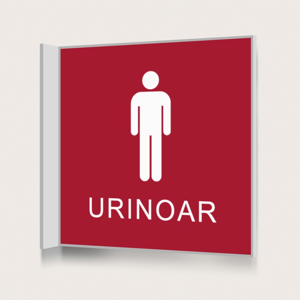 Flaggskylt Urinoar Röd 150 x 150 mm