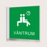 Flaggskylt Väntrum Grön 150 x 150 mm