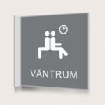 Flaggskylt Väntrum Grå 150 x 150 mm