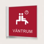 Flaggskylt Väntrum Röd 150 x 150 mm