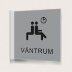 Flaggskylt Väntrum Silver 150 x 150 mm