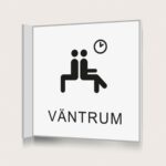 Flaggskylt Väntrum Vit 150 x 150 mm