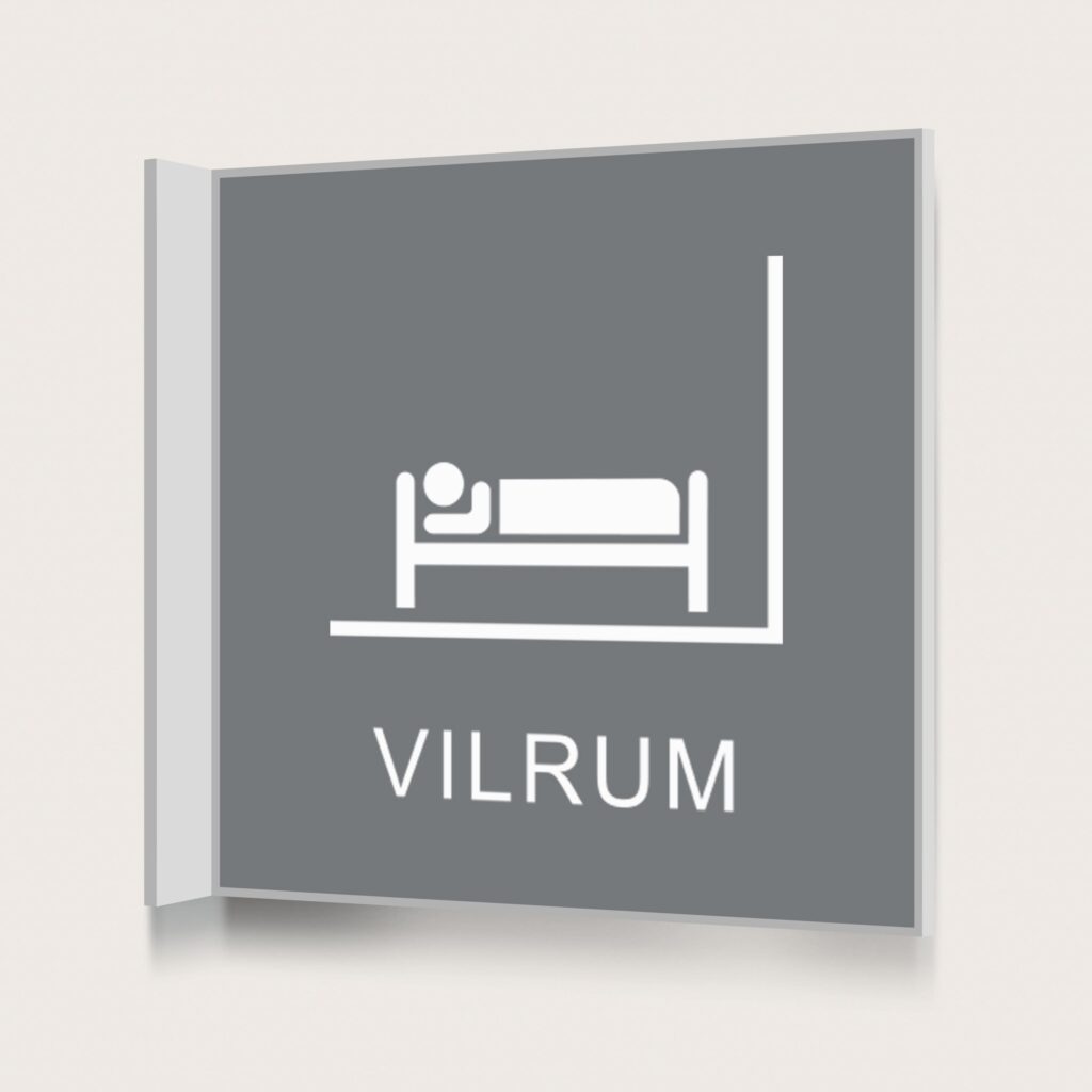 Flaggskylt Vilrum Grå 150 x 150 mm