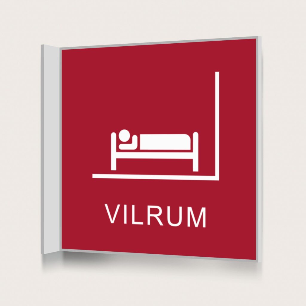 Flaggskylt Vilrum Röd 150 x 150 mm