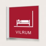 Flaggskylt Vilrum Röd 150 x 150 mm