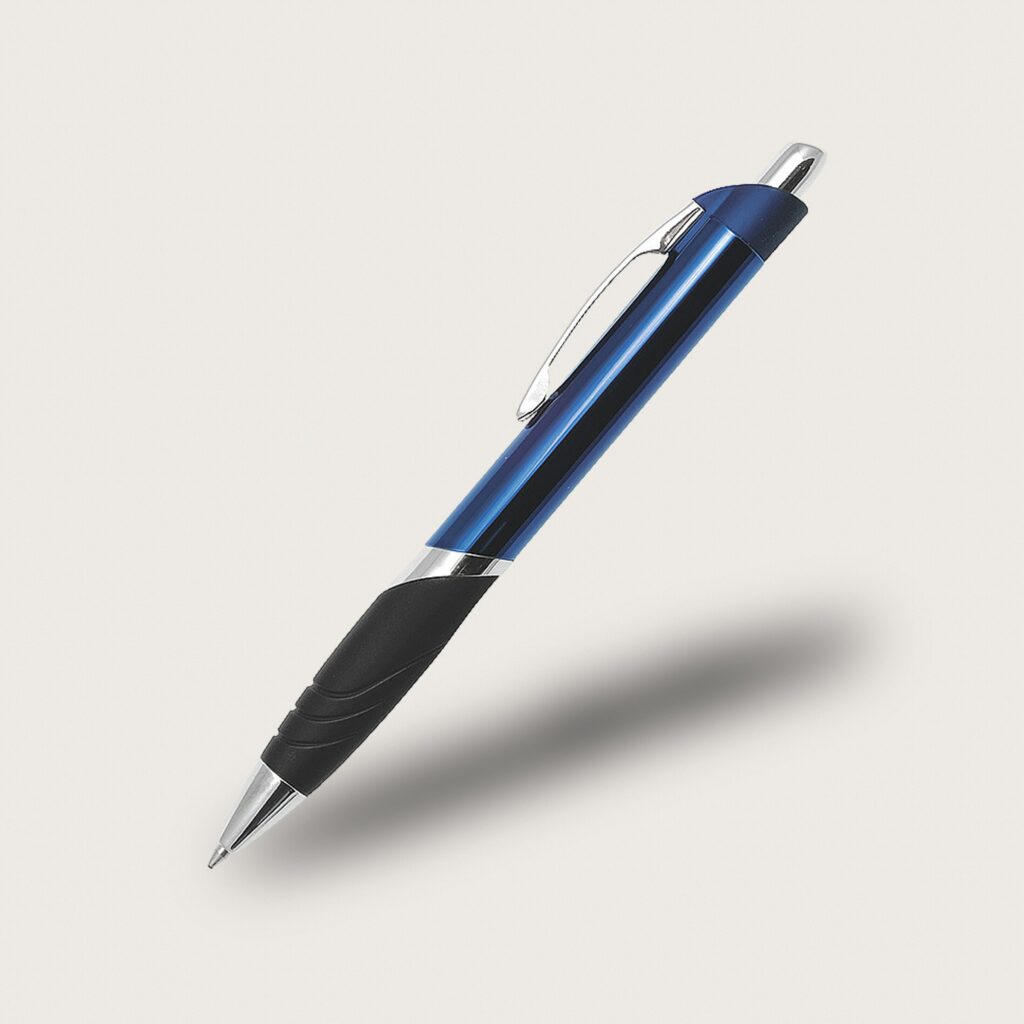 Graverad penna i blå färg