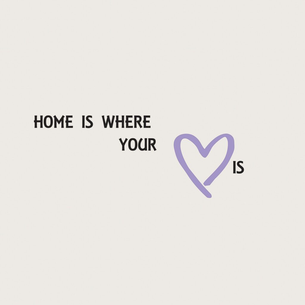 Väggtext Home is where you heart is