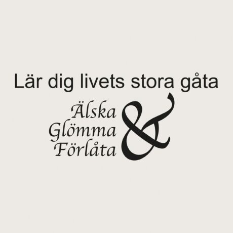 Väggtext Älska, glömma & förlåta