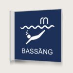 Flaggskylt Bassäng Mörkblå 150 x 150 mm