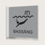 Flaggskylt Bassäng Silver 150 x 150 mm