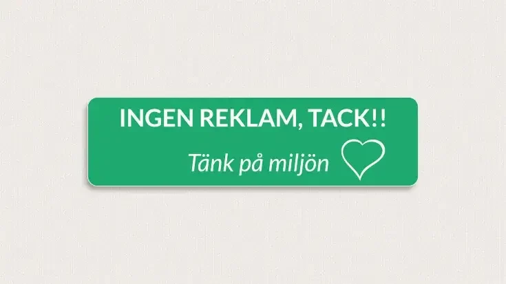 Ingen reklam tack-skyltar