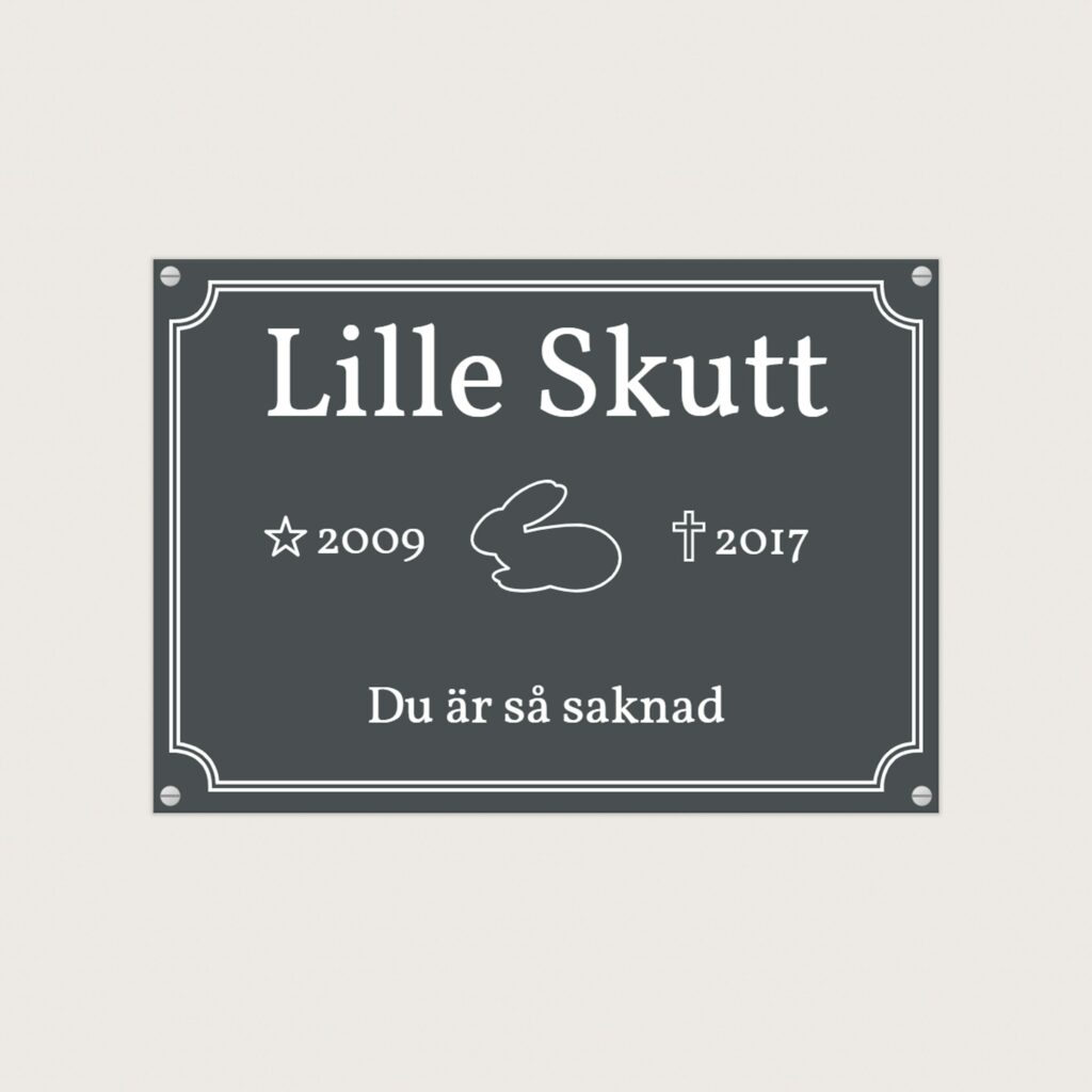 Minnesskylt Kanin i Plats