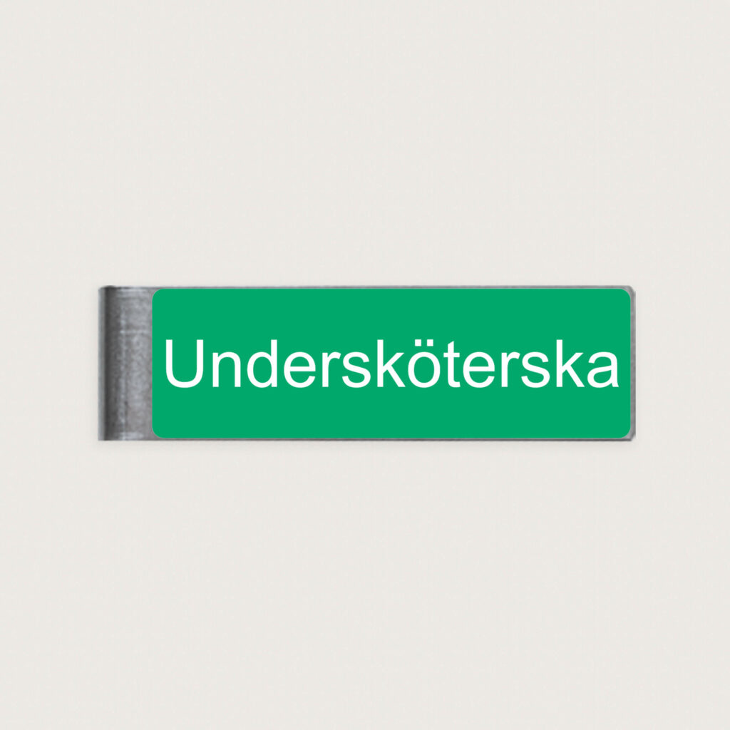 Namnskylt Undersköterska på militärklämma