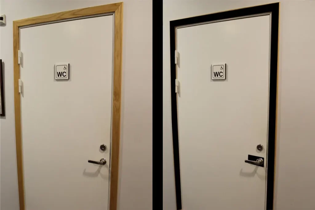 Kontrastmarkering på dörr