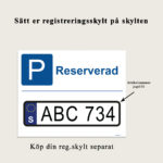 Registreringsnummer på parkeringsskylt