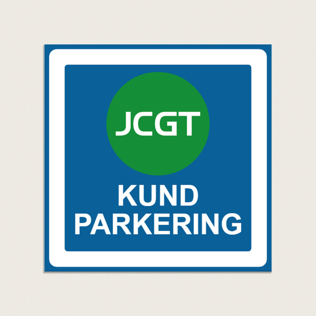 Parkeringsskylt Kundparkering med logga
