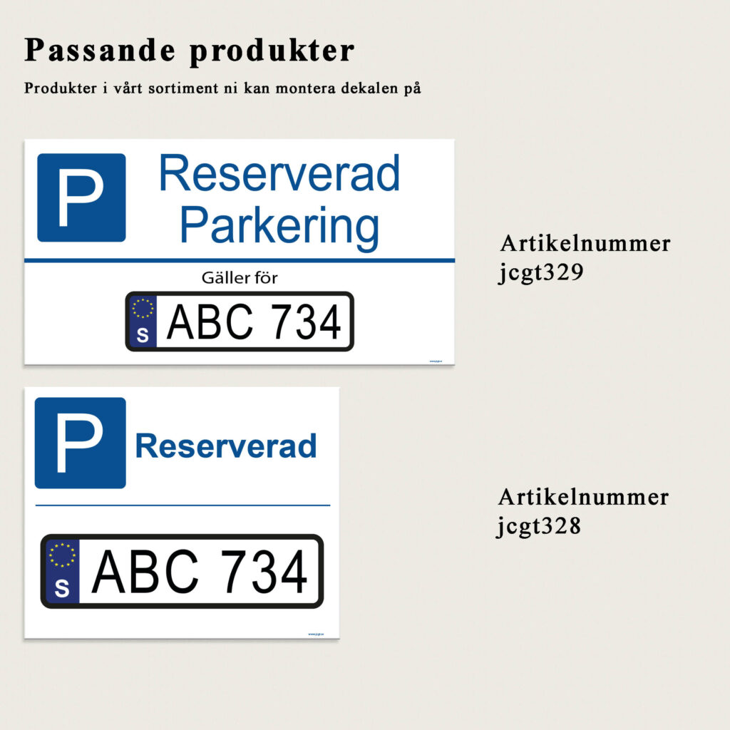 Skyltar med registreringsnummer