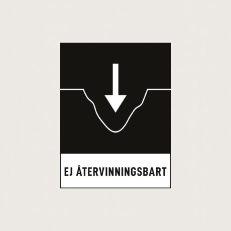 Återvinningsskylt Ej återvinningsbar