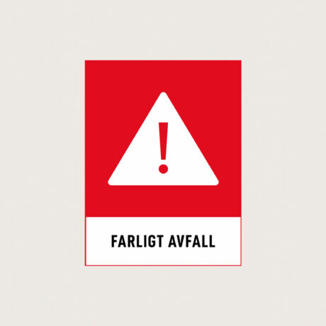 Återvinningsskylt Farligt avfall röd