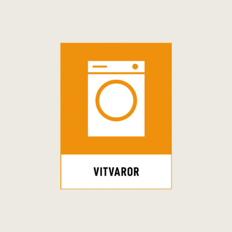 Återvinningsskylt Vitvaror orange