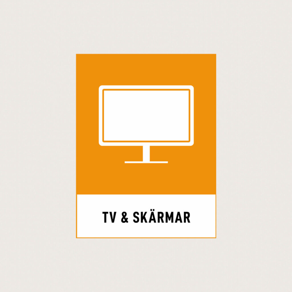 Återvinningsskylt TV & Skärmar orange