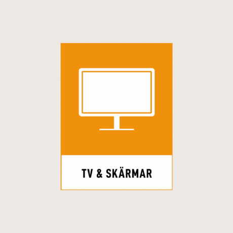 Återvinningsskylt TV & Skärmar orange