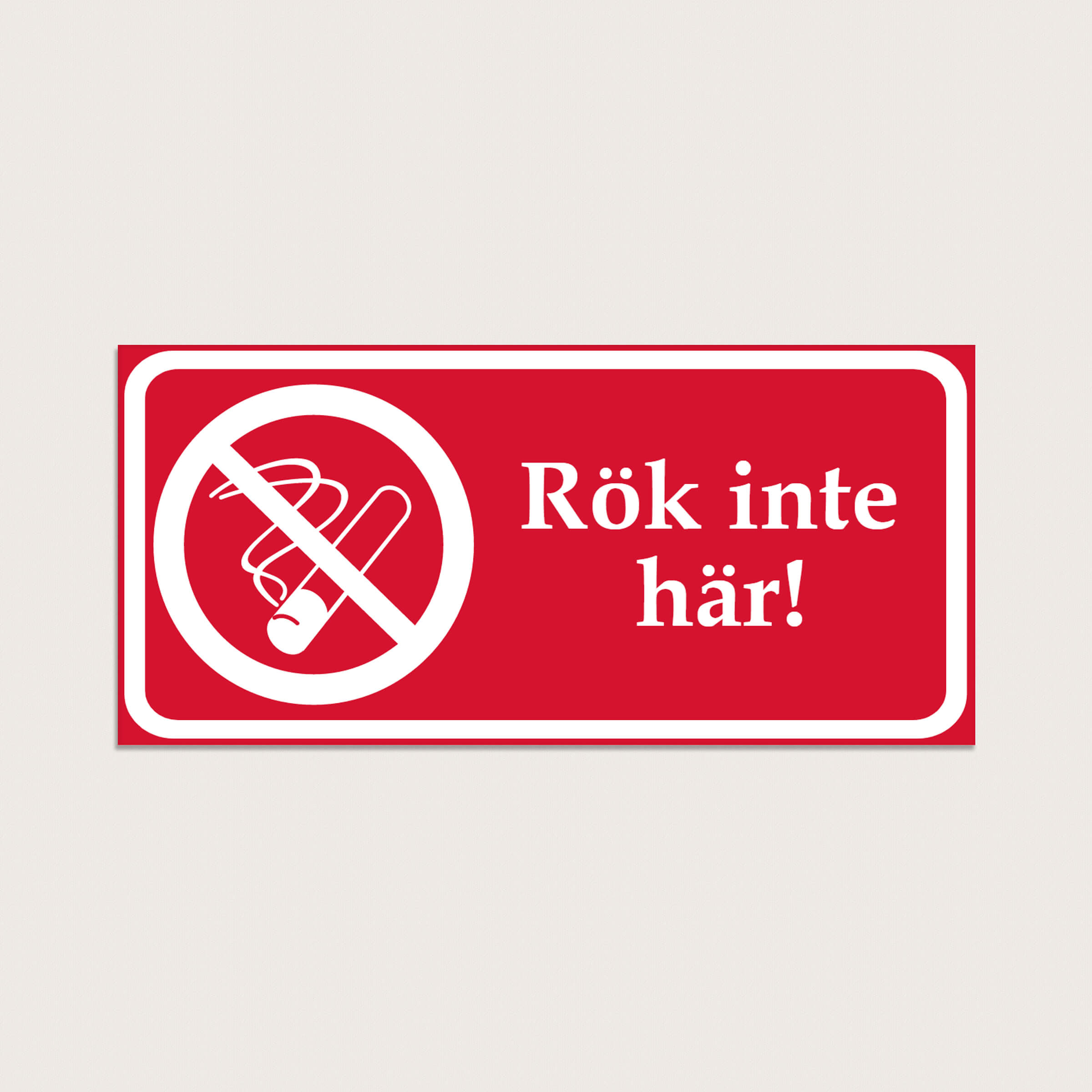 Rök inte här skylt Plast 150 x 70 mm - JC Gravyr & Tryck