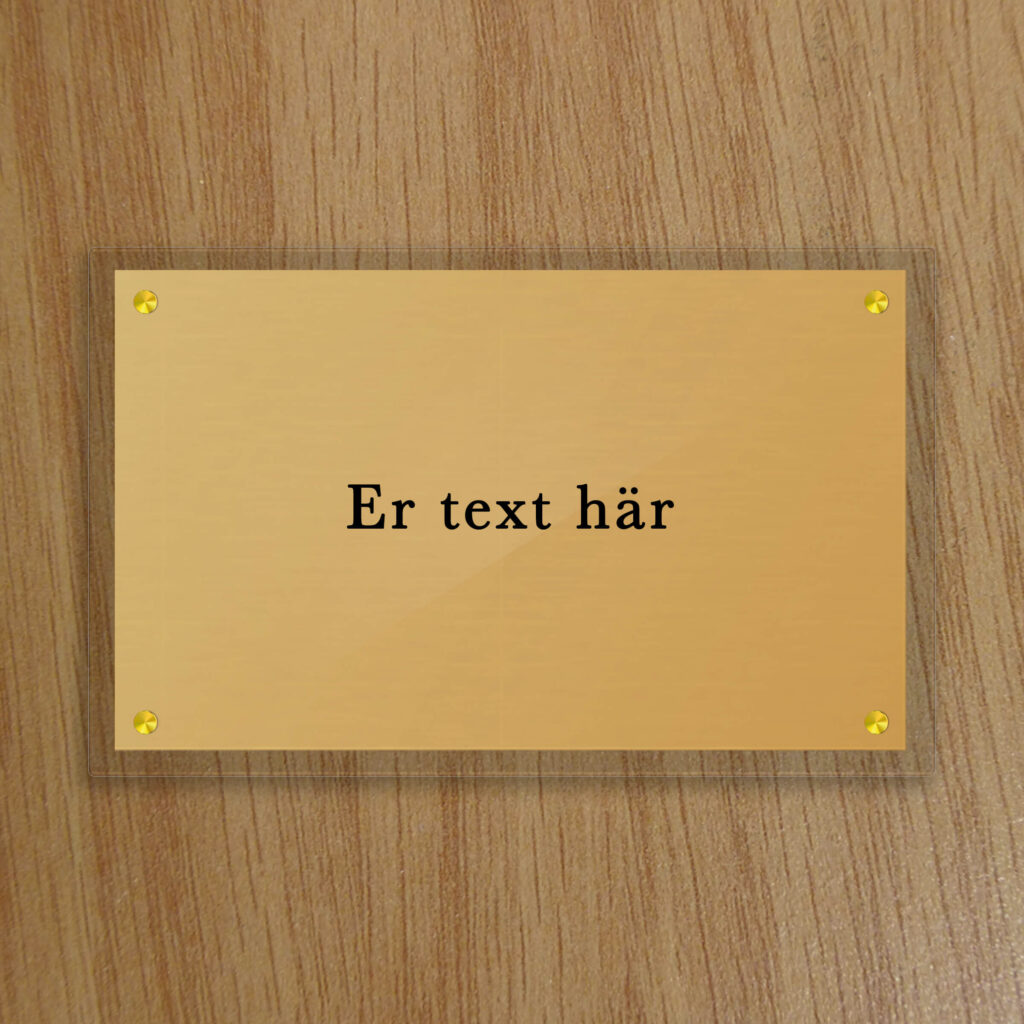 Dörrskylt Korsvägen mässing och plexi