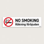 No smoking skylt