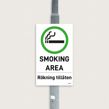 Smoking area skylt