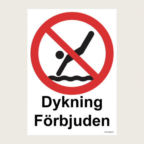 Dykning förbjuden skylt jcgt872