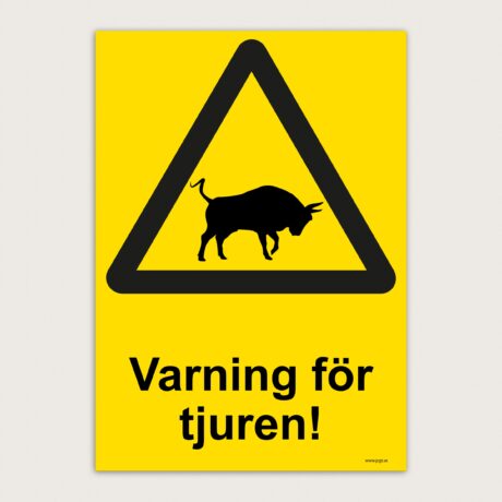 Varningsskylt Varning för tjuren jcgt993