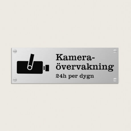 Skylt kameraövervakning 2h per dygn 150x50mm