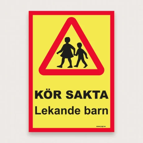 Lekande barn skylt