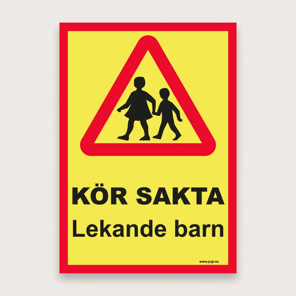 Lekande barn skylt