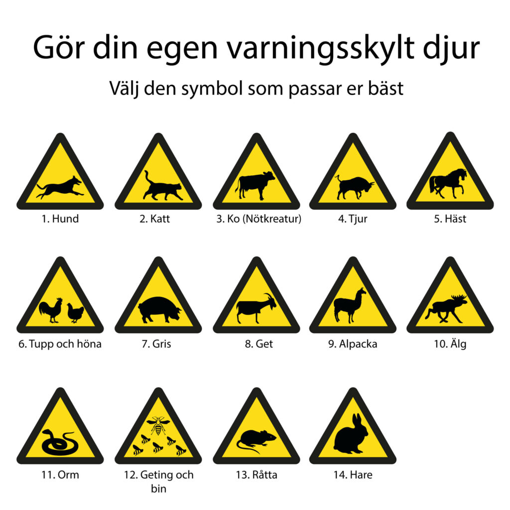Varningssymboler djur