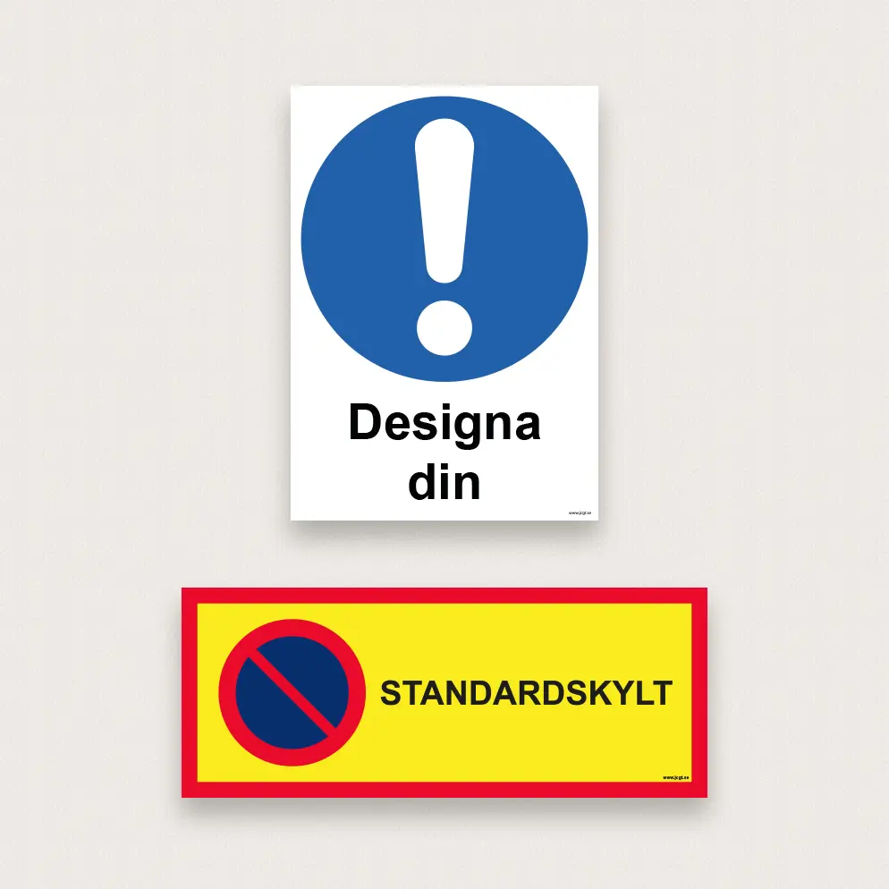 Egendesignade standardskyltar