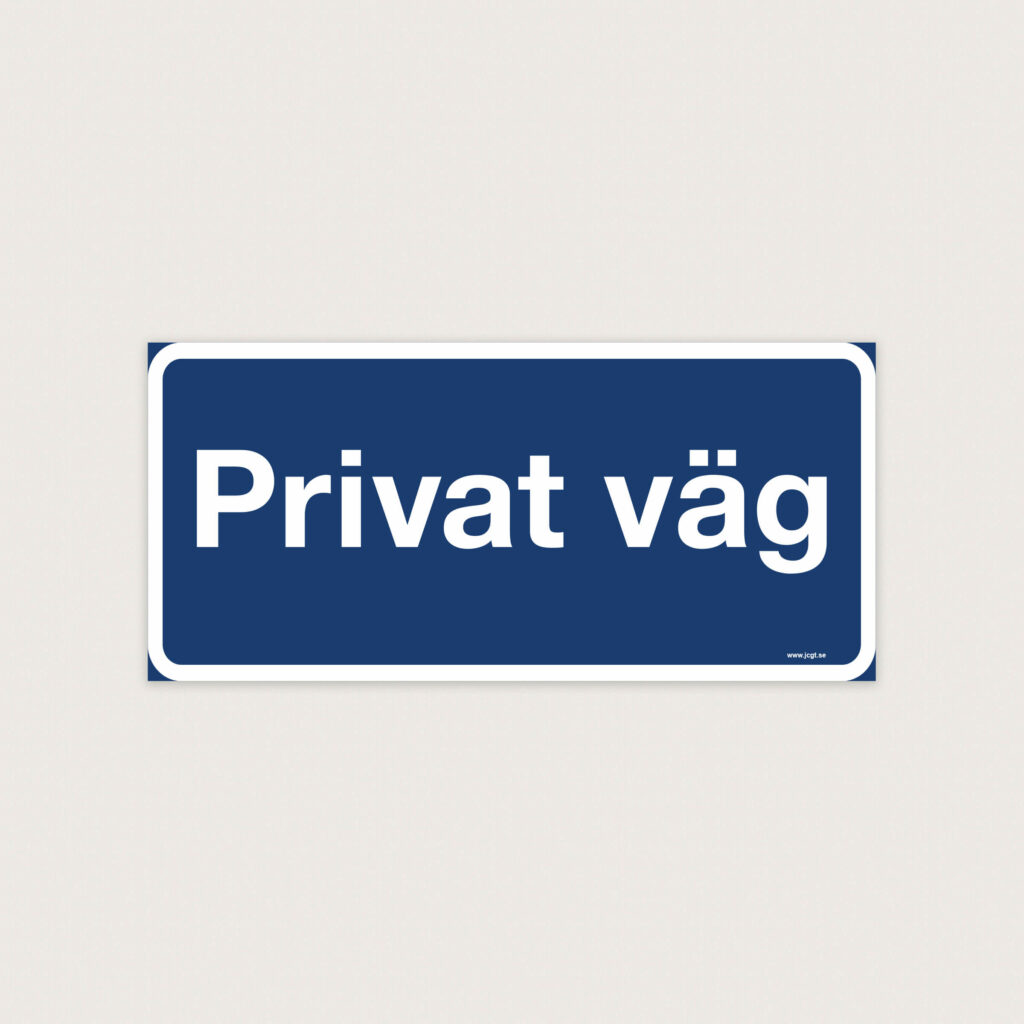 Privat väg skylt blå