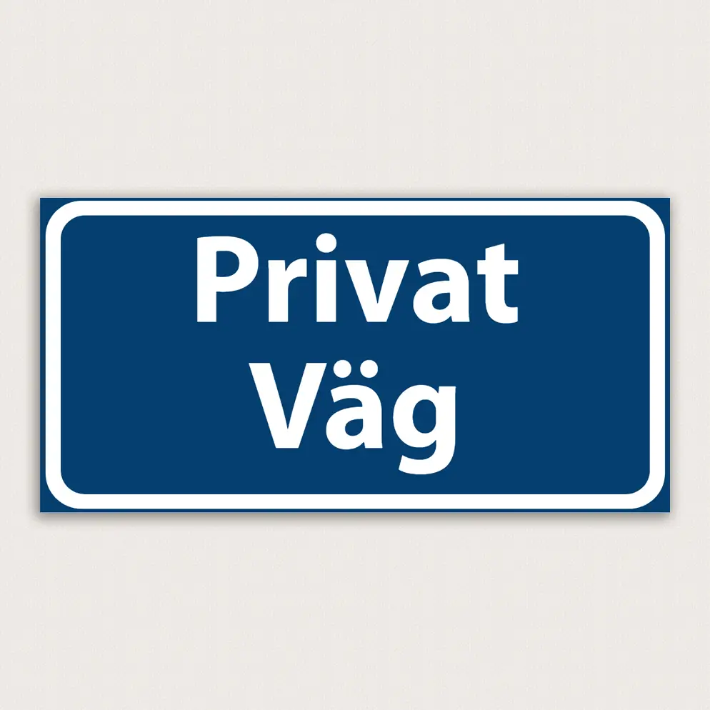 Blå vägskylt