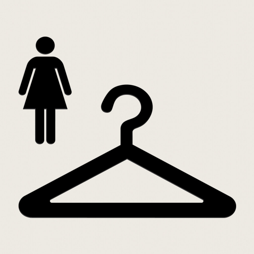 Konturskuret piktogram Omklädning damer