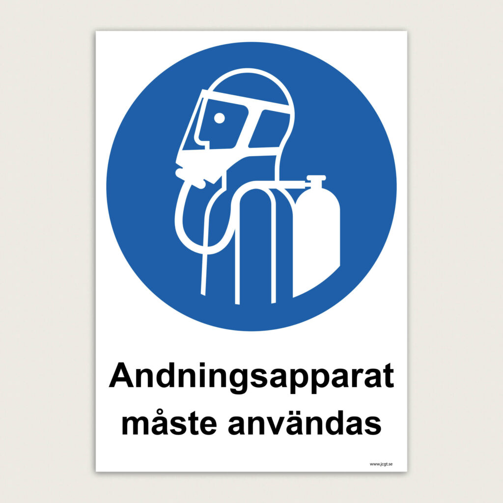 Påbudsskylt Andningsapparat