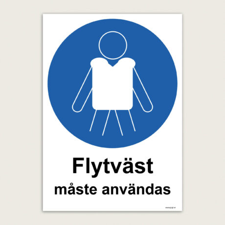 Påbudsskylt Flytväst