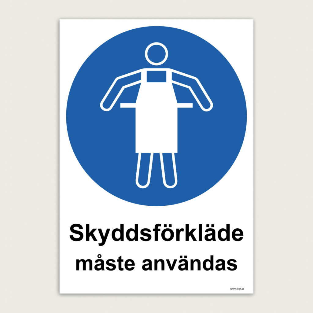 Påbudsskylt Skyddsförkläde