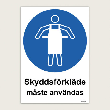 Påbudsskylt Skyddsförkläde